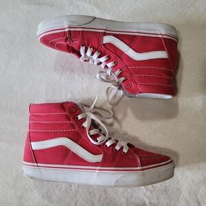 Vans Sk8 HI Top Red Unisex Men's 6.5 Women's 8